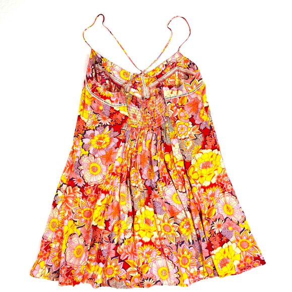 Free People Intimately | Got What I Need Mini | Yellow Pink Orange Summer | Sz M - Picture 4 of 5